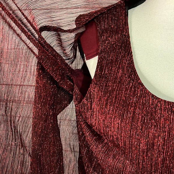 R&M Richards discocore red glitter twin set with shoulder pads Sz women’s small - Picture 5 of 7